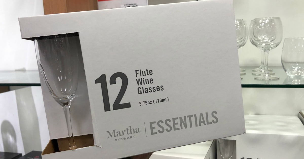 box of Martha Stewart wine glasses