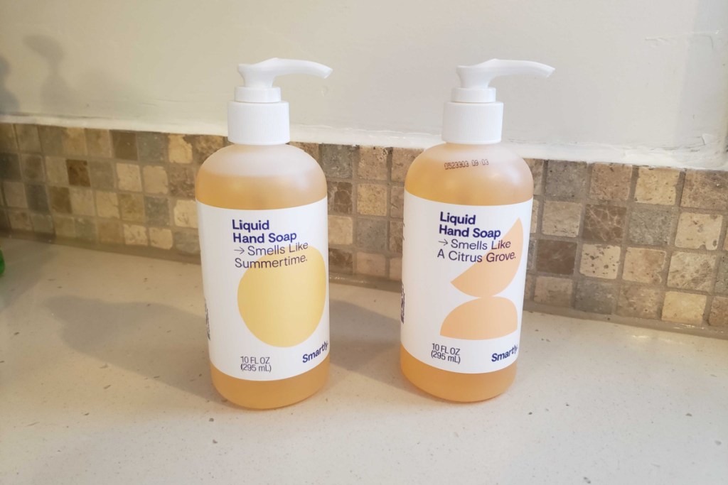 smartly hand soaps on counter