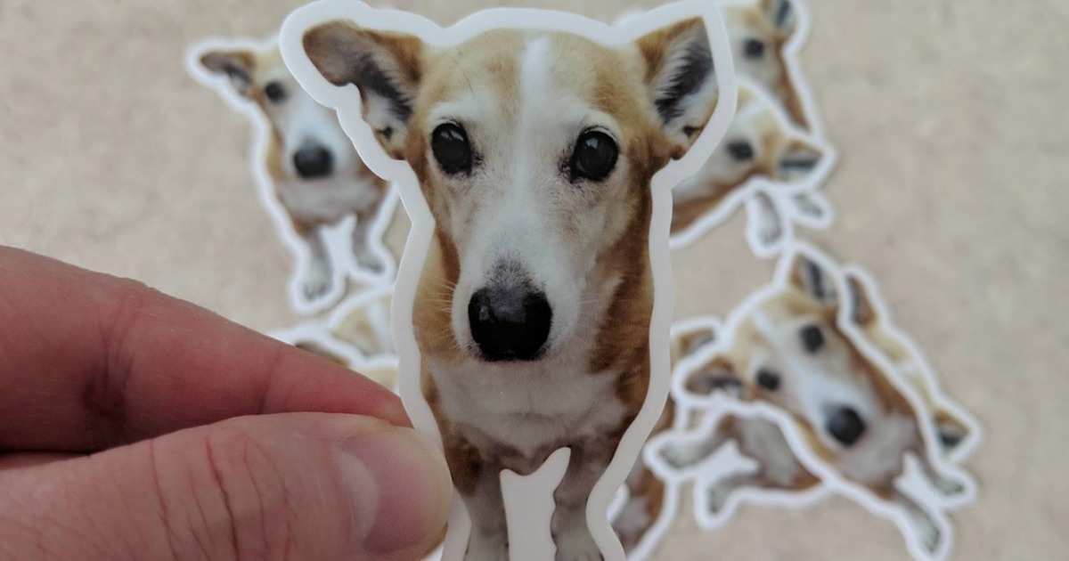 sticker of dog