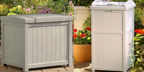 Suncast 22-Gallon Resin Deck Box AND Trash Can Hideaway Only $70 Shipped