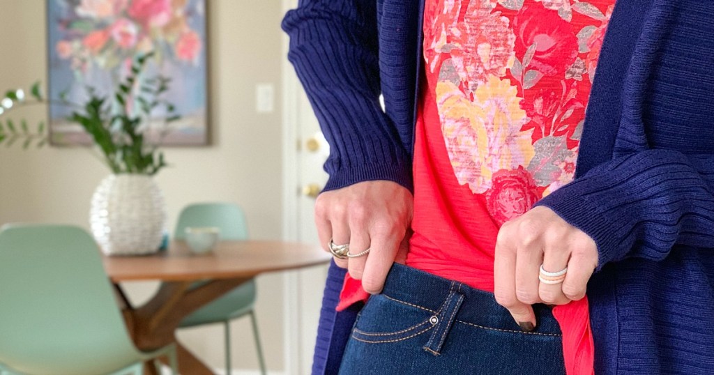 walmart wednesday — collin showing waistband of jeans