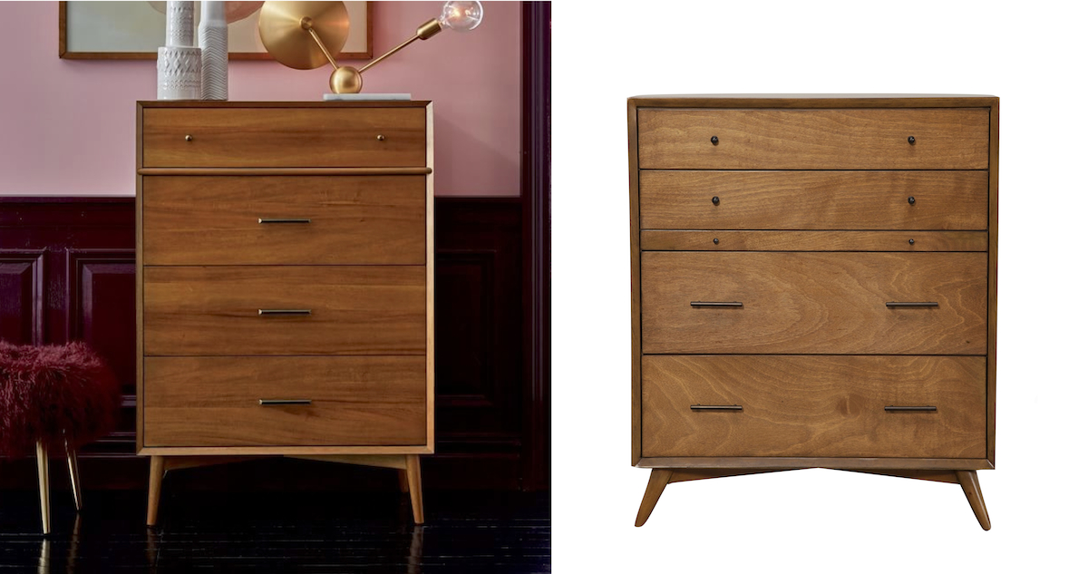 west elm copycat for less money  mid-century modern wood dresser comparisons side by side