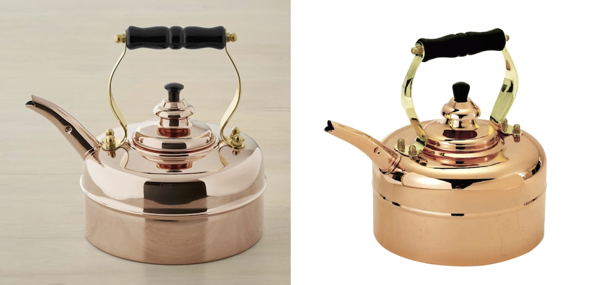 williams sonoma copycat budget copper tea pot kettle comparisons side by side