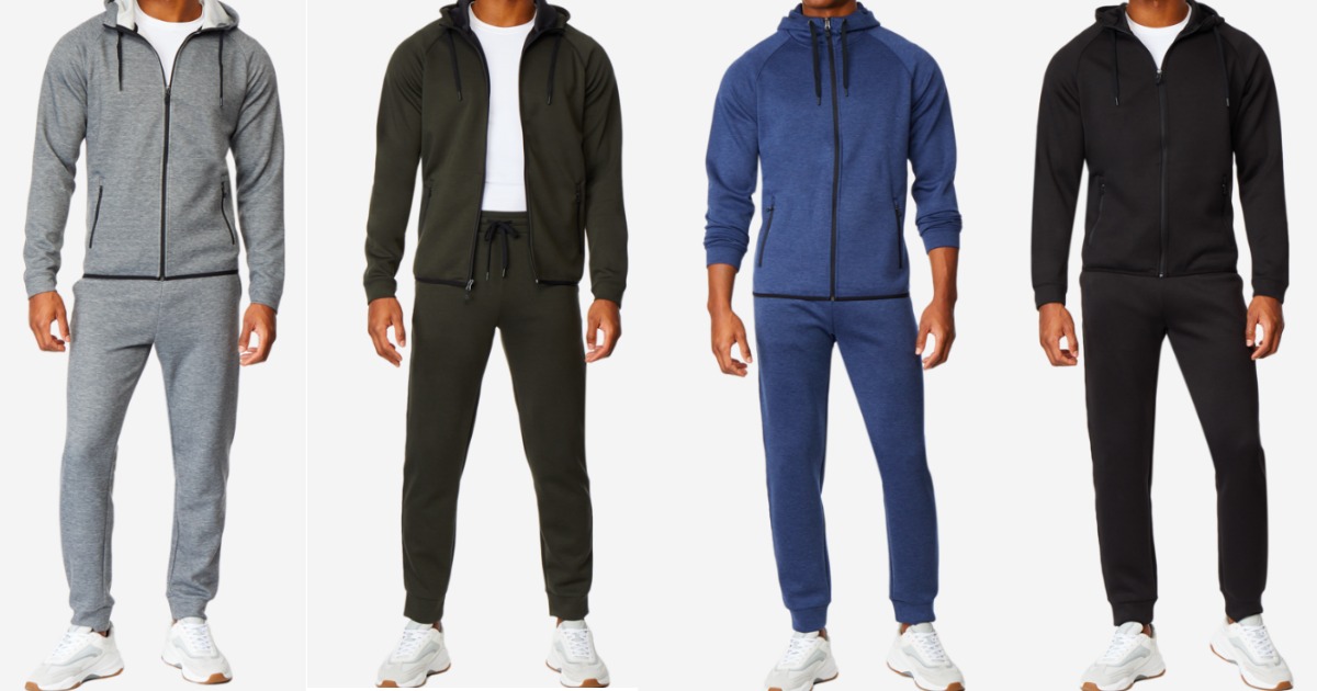 32 degrees code fleece tech hoodie & jogger sets