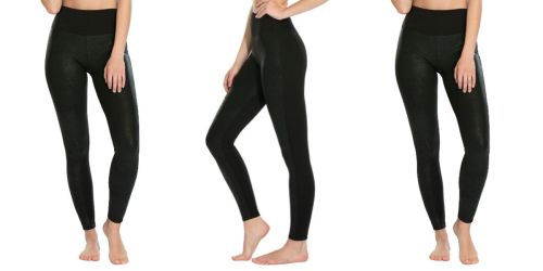 Assests by Spanx Black Faux Leather Leggings Only $16.79 on Zulily