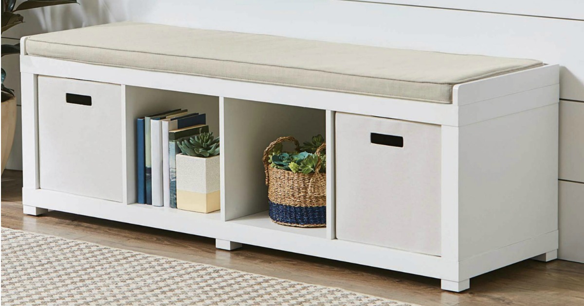 Rustic Gray Rustic Gray Better Homes and Gardens 4-Cube Organizer Storage Bench