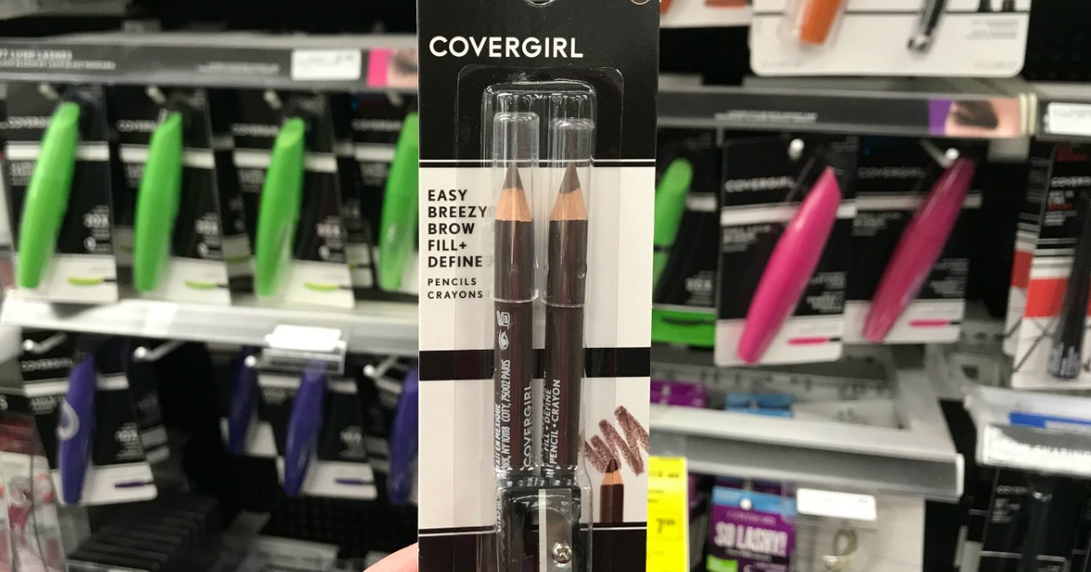 Covergirl brow cosmetics in front of shelf