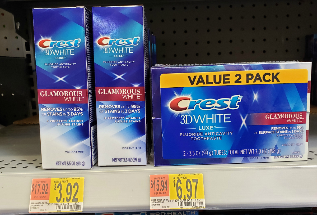 Crest 3D White Luxe toothpaste at Walmart