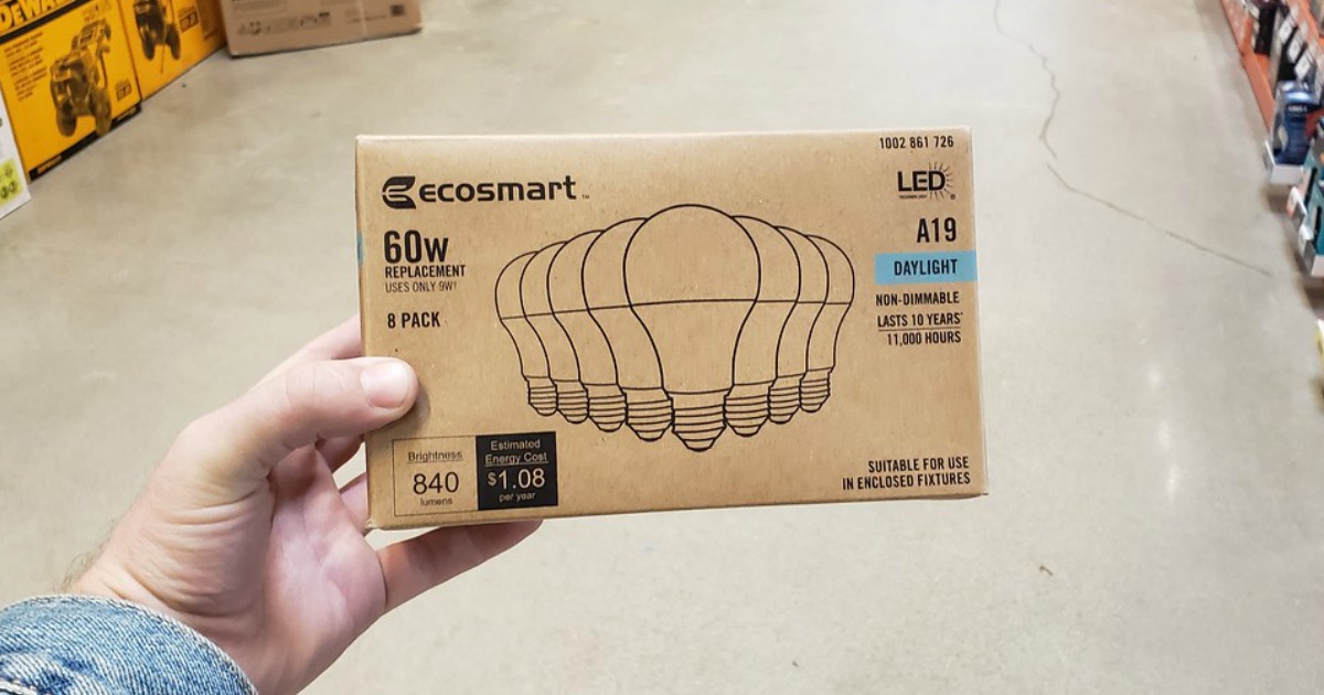 EcoSmart LED Light Bulb 8-Pack Only $9.94 Shipped (Just $1.24 Per Bulb)