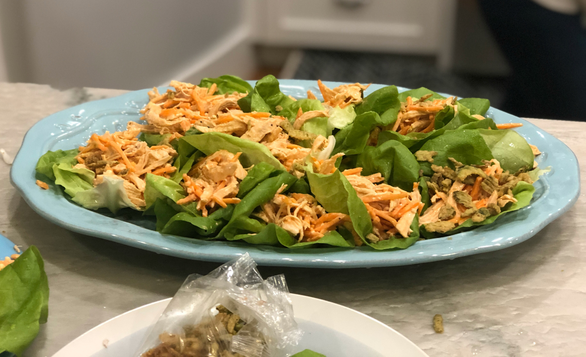 Home Chef Meals plated shredded buffalo chicken street tacos