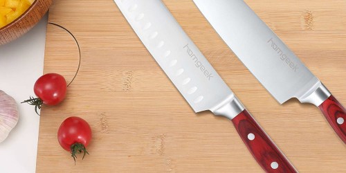 Amazon: Homgeek 15-Piece Stainless Steel Knife Set w/ Wooden Block Only $39.95 Shipped