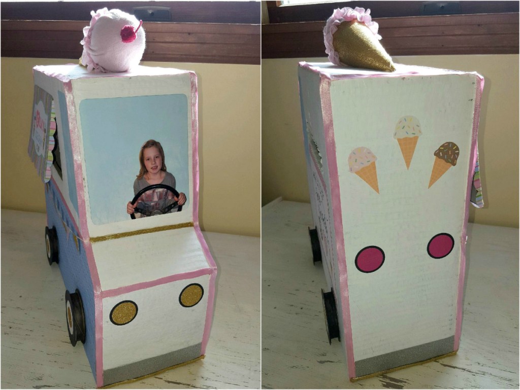 Making a DIY cardboard ice cream truck