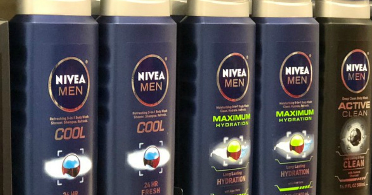 Nivea Men Cool Body Wash on store shelf