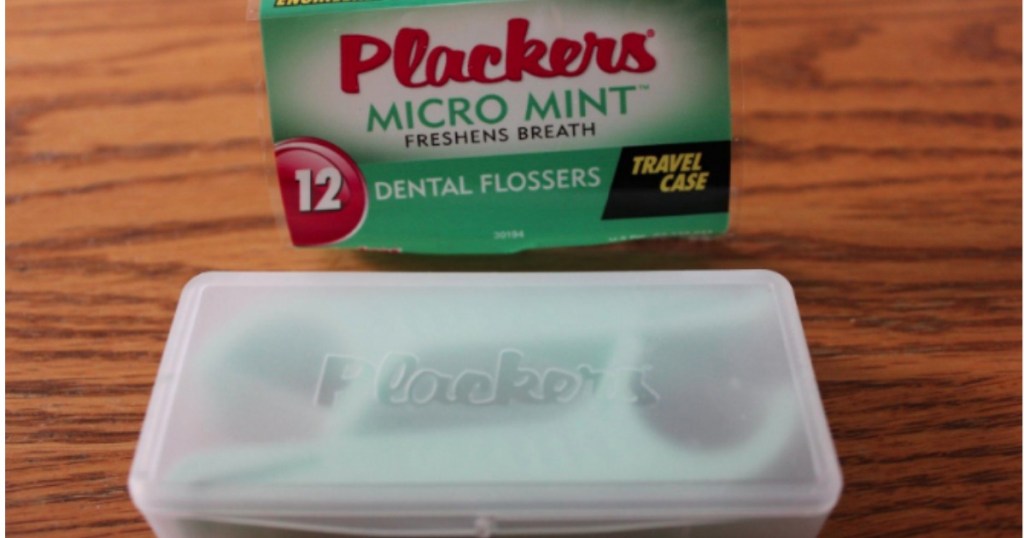 plackers 12-pack of dental flossers and traveling case