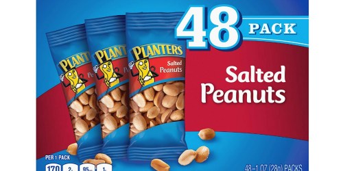 Planters Salted Peanuts 48-Pack Only $7.44 (Ships w/ $25 Amazon Order) – Just 16¢ Per Pack