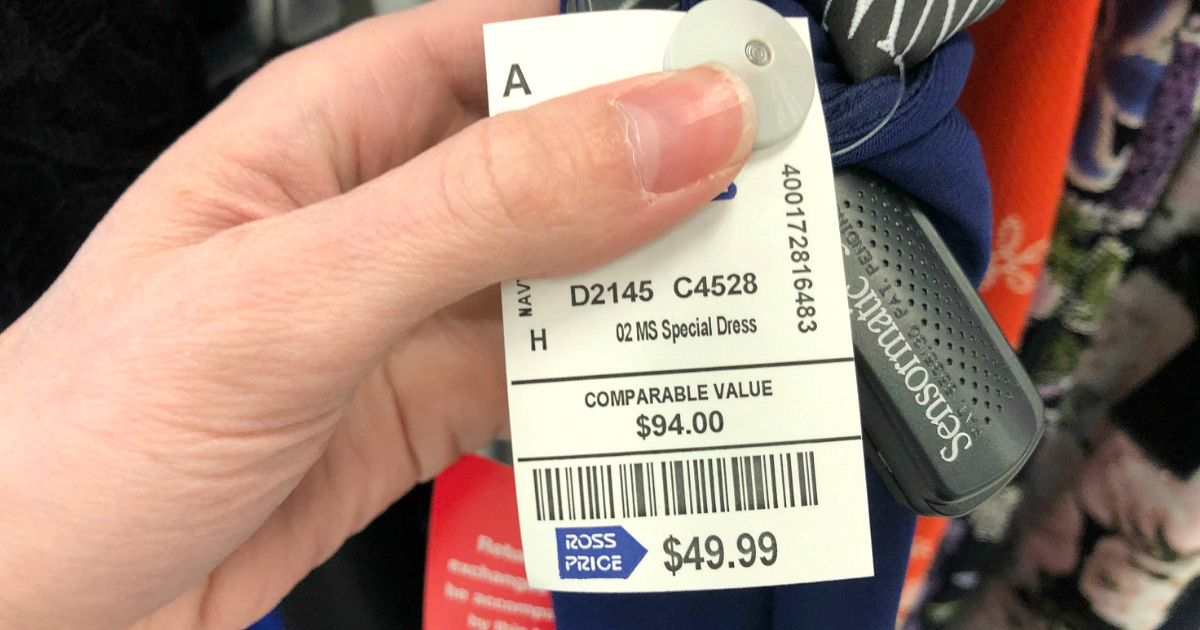 Ross garment label showing "comparable value" pricing