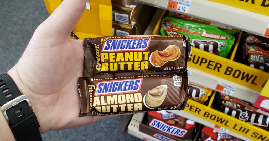 creamy snickers held by hand