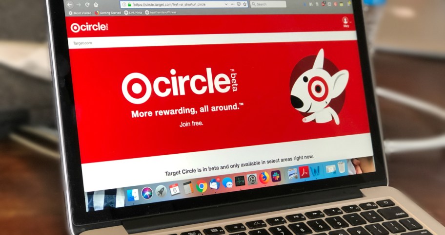 Target Circle loyalty screenshot on a laptop