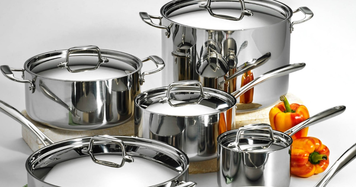Tramontina 12-Piece Tri-Ply Clad Stainless Steel Cookware Set, With Glass  Lids