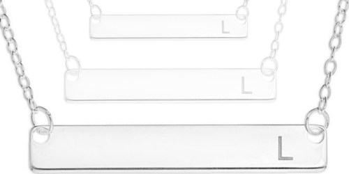 Zales Sterling Silver Personalized Bar Necklace Only $17.99 Shipped (Regularly $79)