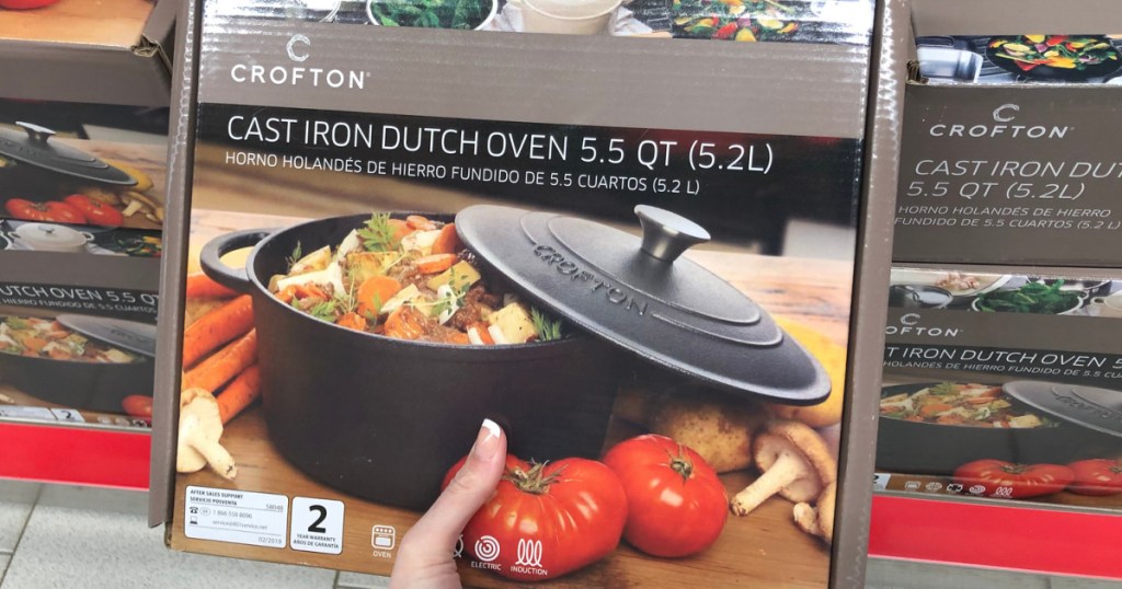 NEW Crofton 2 Qt (2L) Cast Iron Mini Dutch Oven White