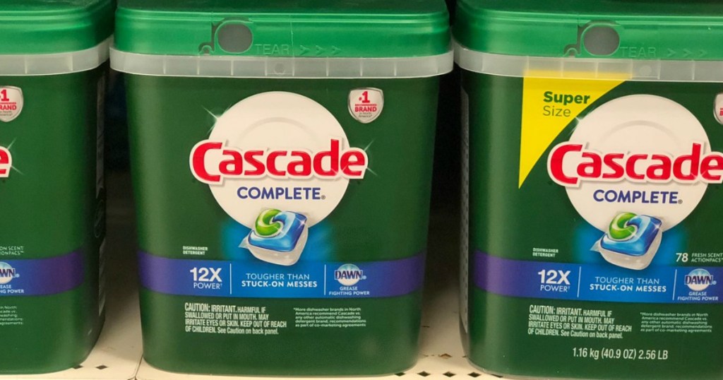 Cascade Complete pacs on store shelf