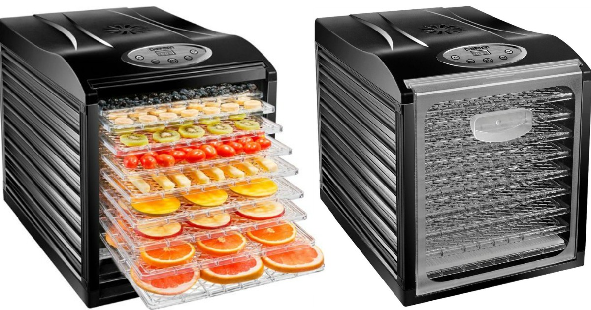 chefman food dehydrator side by side one filled with fruit