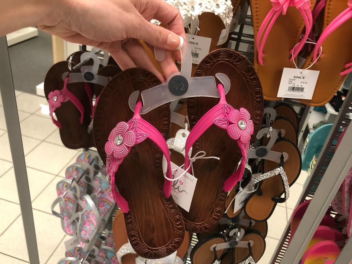 kohls girls flip flops