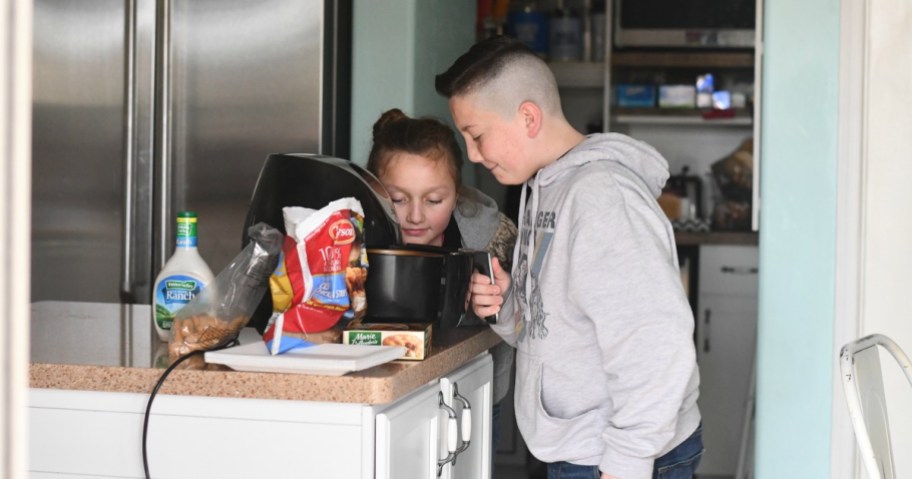 kids using air fryer hacks to make food