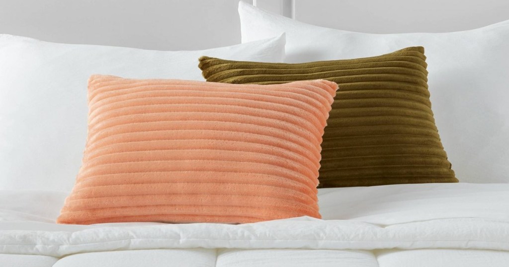 target room essentials pink and brown oblong throw pillow