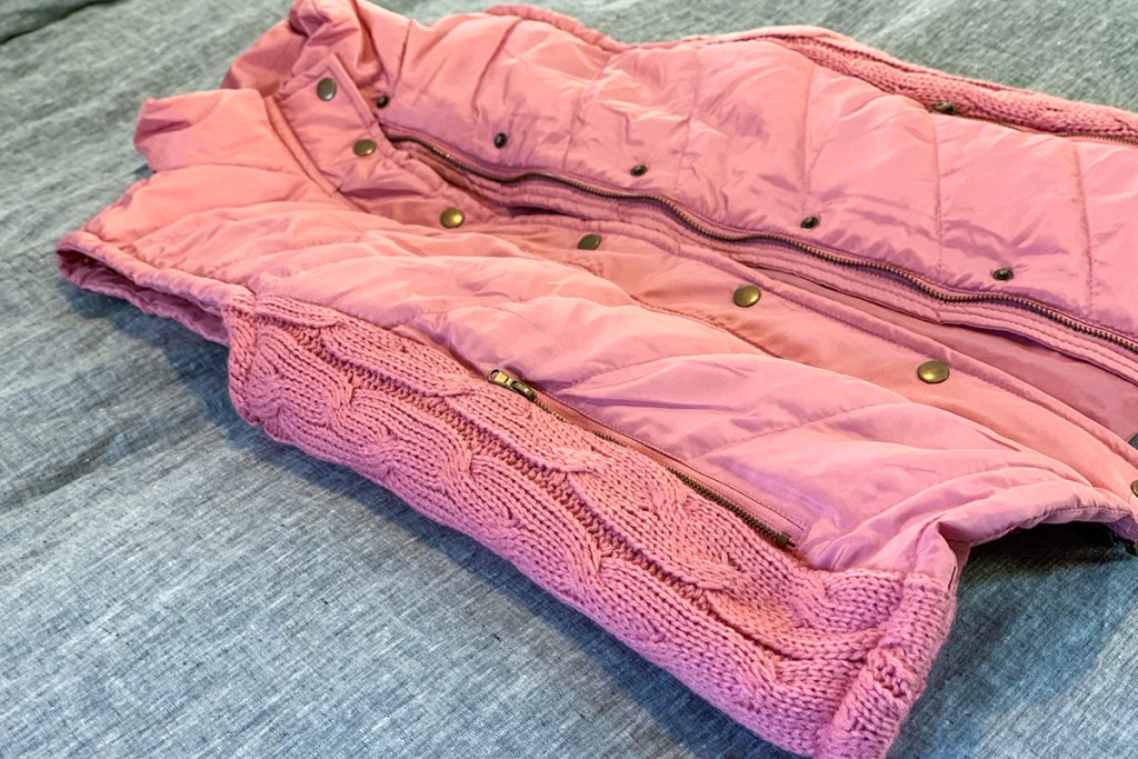 walmart wednesday — pink walmart vest with cable knit detailing
