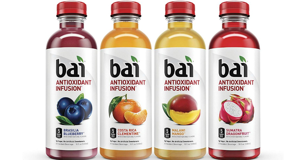 four bottles of bai antioxidant infusion flavored water