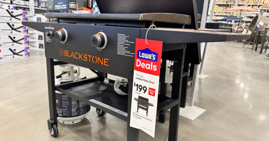 blackstone griddle on display at lowes