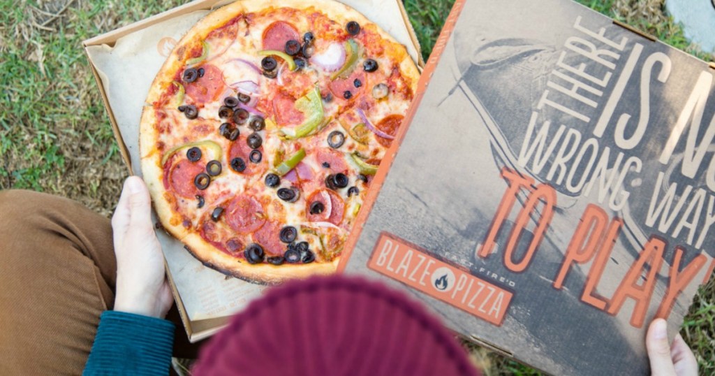 blaze pizza in box with lid