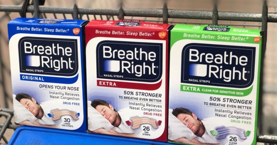 Breathe Right strips in shopping cart