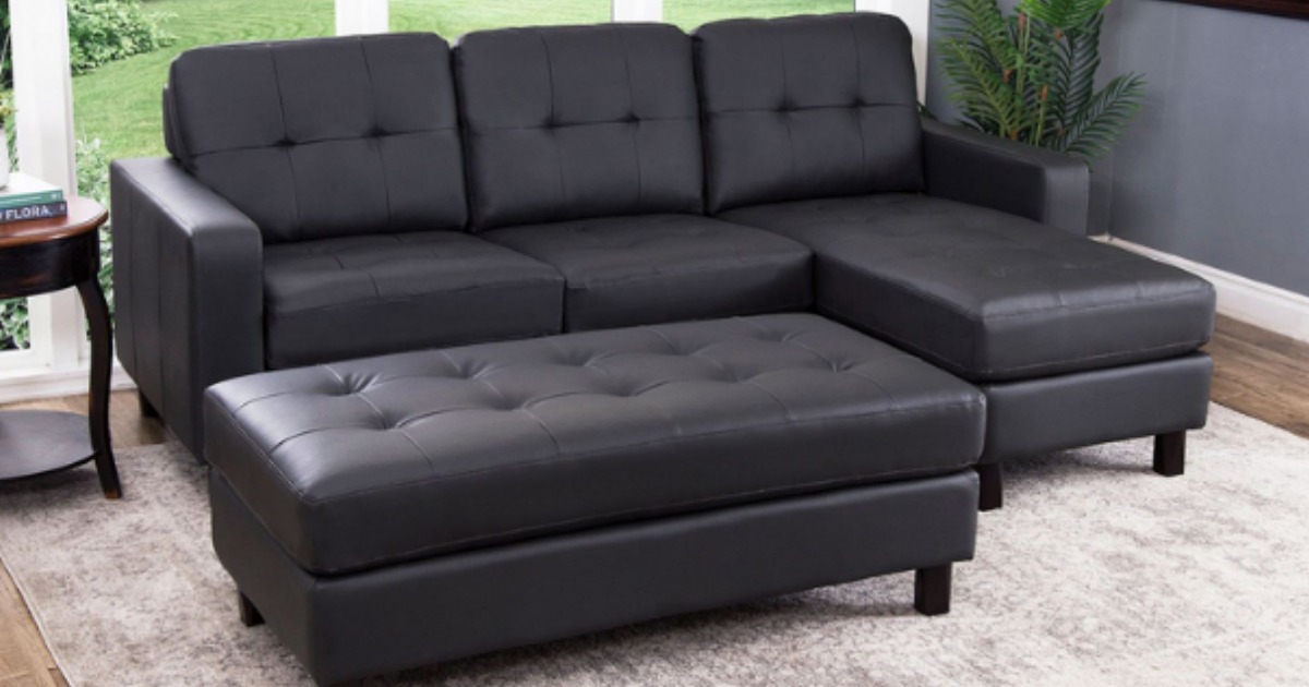 Reena Living Room Reversible Sectional With Ottoman