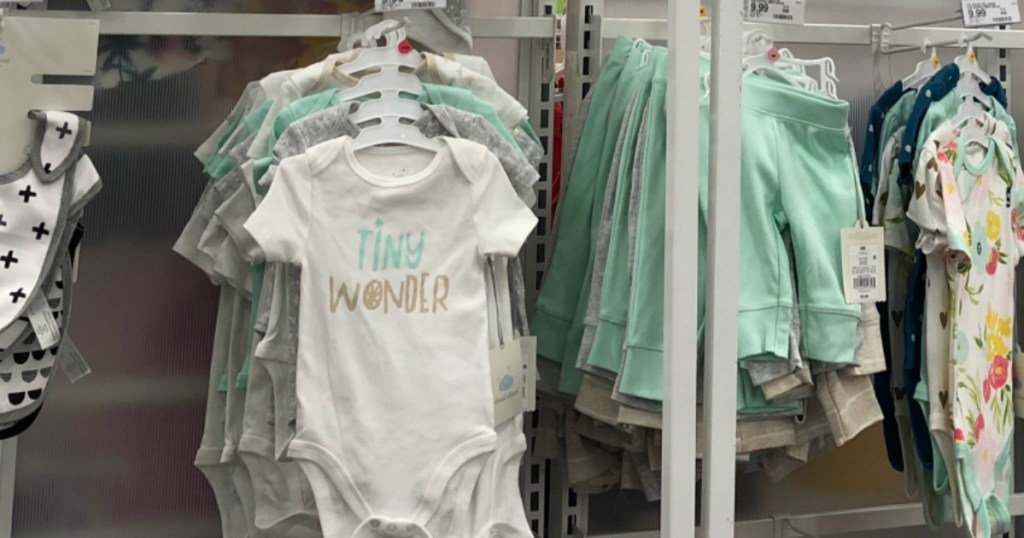 Baby clothes in-store at Target