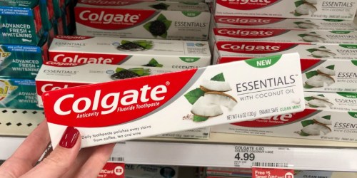 High Value $2/1 Colgate Essentials w/ Charcoal or Coconut Oil Toothpaste Coupon