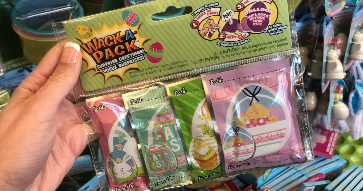 Easter Wack-A-Pack Bunny Bird Eggs 4 Self Inflating Mini Foil Balloon 2 Pks