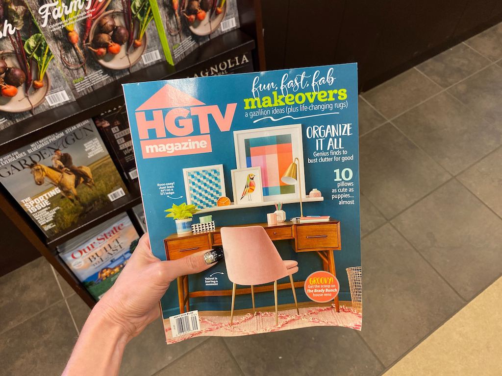 hand holding copy of hgtv magazine