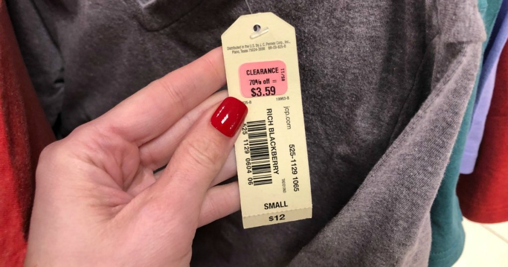 JCPenney clearance tag