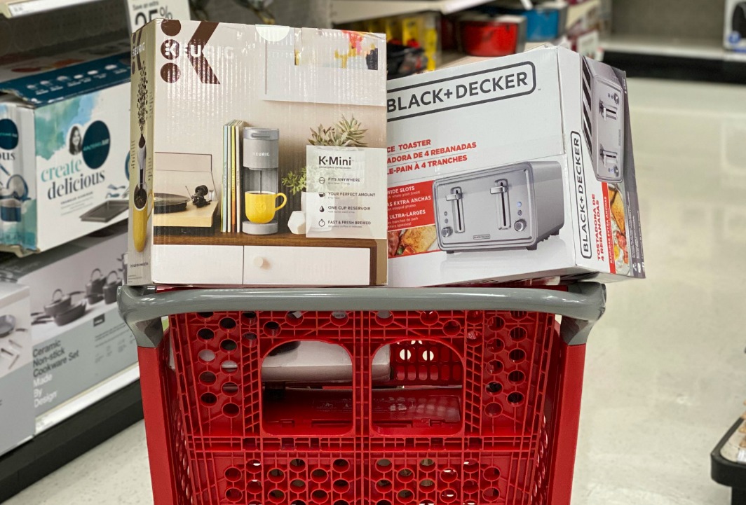 Keurig K-Mini and Black + Decker Toaster in Target cart