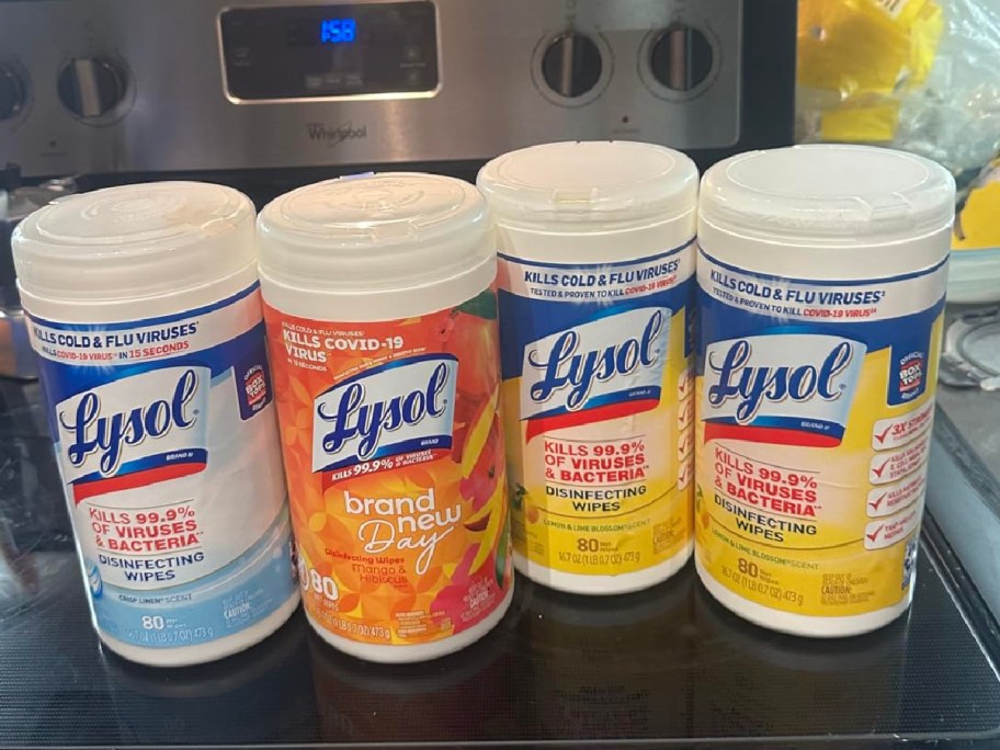 4 canisters of Lysol wipes