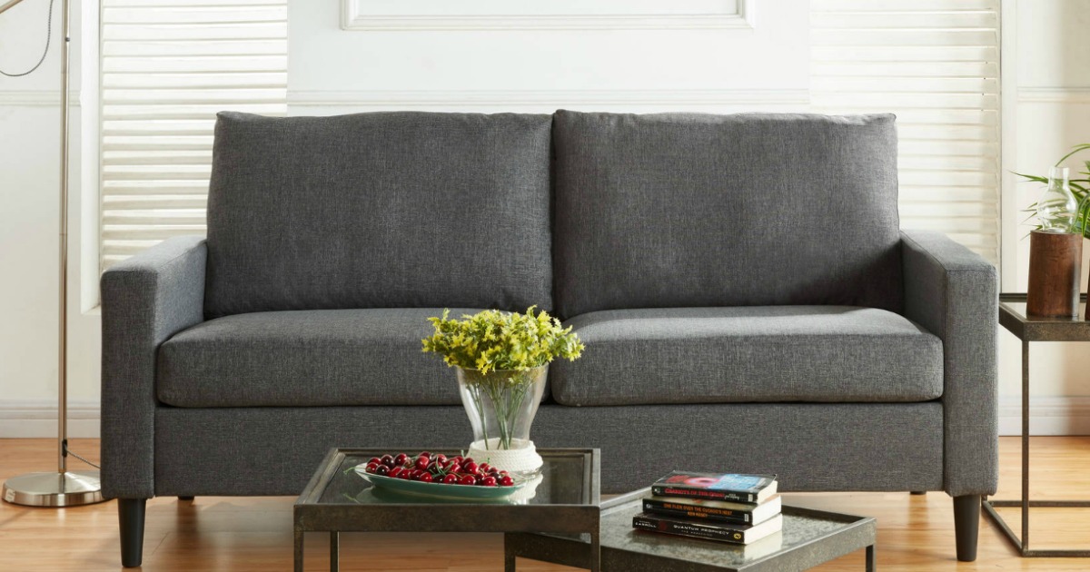 mainstays faux leather apartment sofa