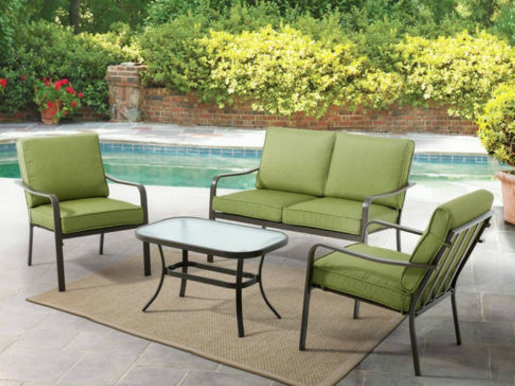 Mainstays Outdoor 4 Piece Conversation Set Just 199 97 Shipped On