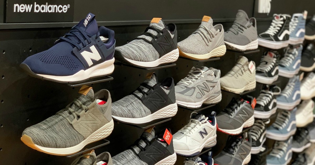 new balance shoes on a wall