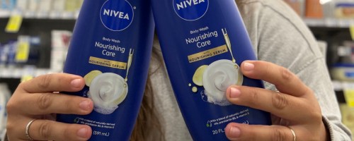 Nivea body wash bottles at CVS