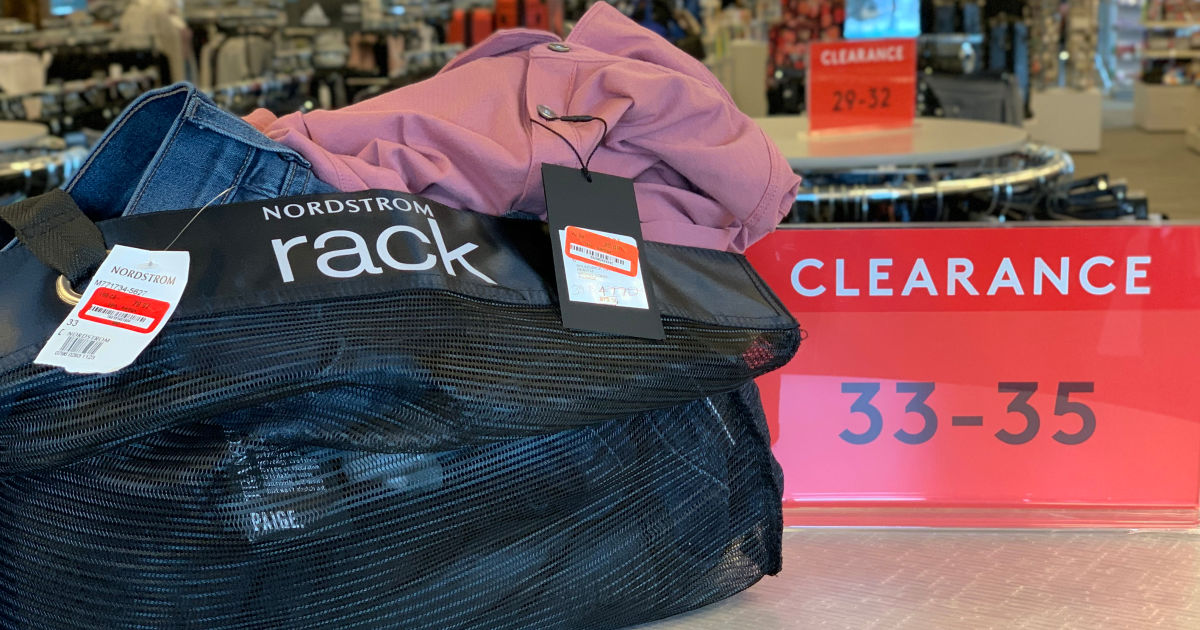 example of items available at the 25 off nordstrom rack clearance – clothes in a bag