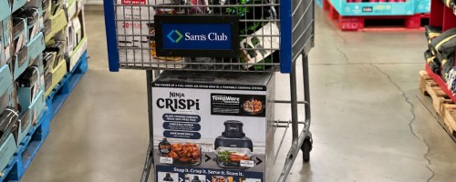 Sams Club Shopping Cart filled with black friday items