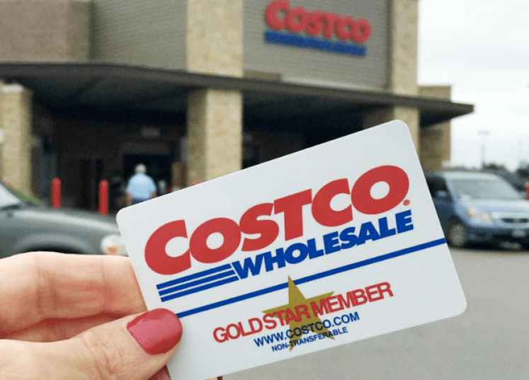 Costco membership card and storefront